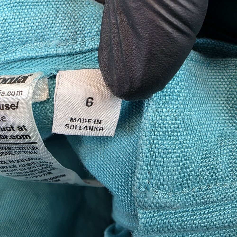 Patagonia Cotton Stand Up Shorts Womens 6 Blue Organic Chino Hiking Casual - Picture 5 of 13